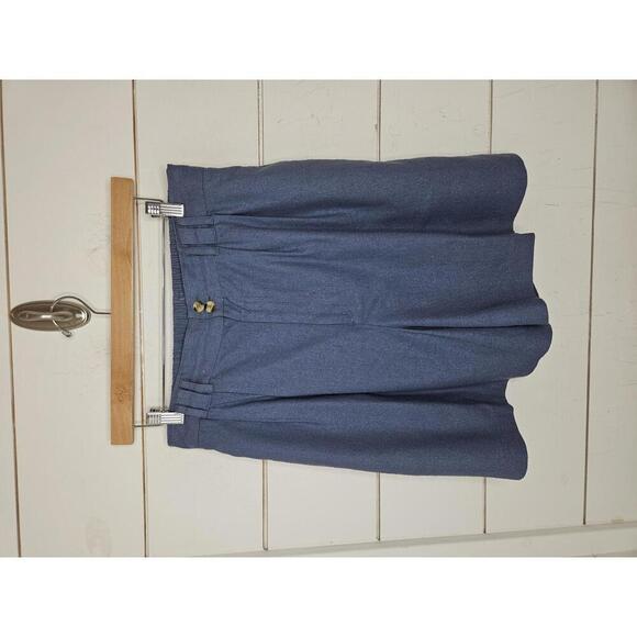 Silk Exchange Pants - Vintage Silk Exchange Large blue raw silk pleated shorts